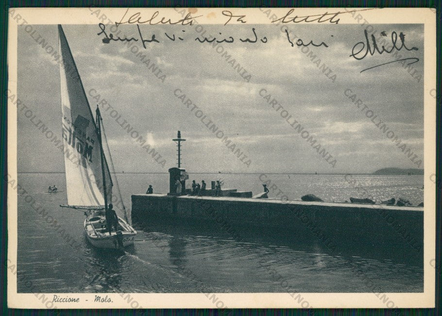Rimini Riccione Barca FG cartolina KB0173 – fronte