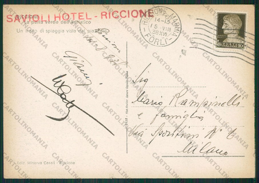 Rimini Riccione STRAPPINO FG cartolina KB0186 – retro