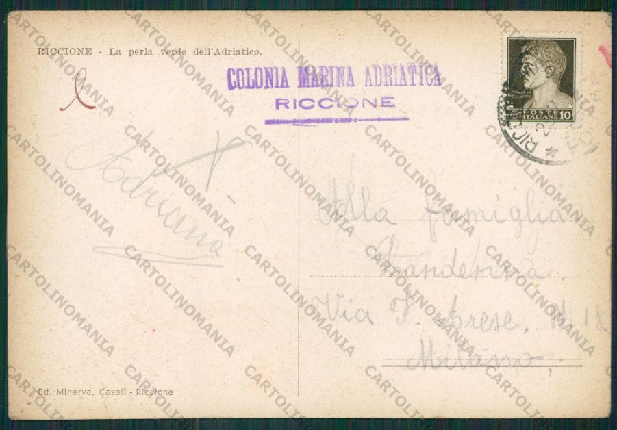 Rimini Riccione MACCHIA FG cartolina KB0199 – retro
