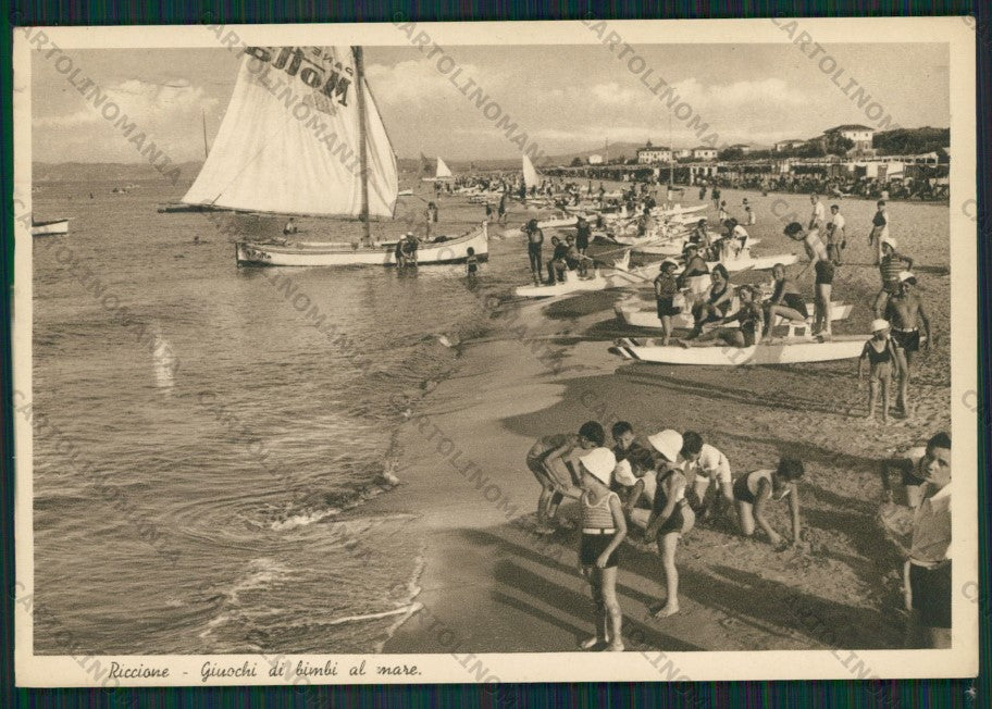 Rimini Riccione Barca FG cartolina KB0200 – fronte