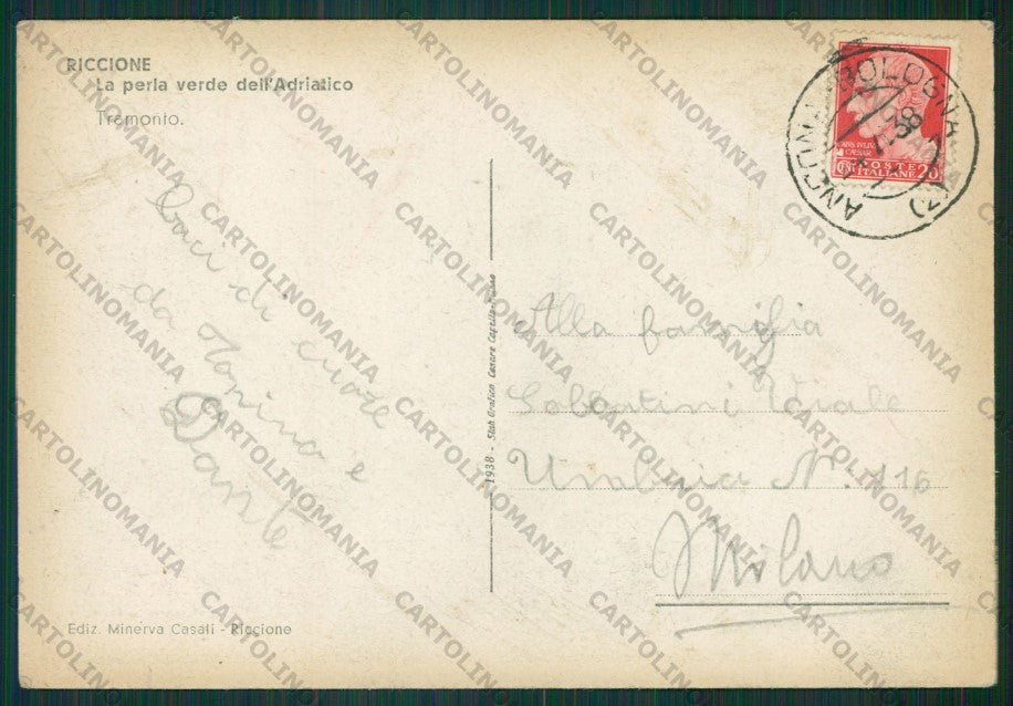 Rimini Riccione FG cartolina KB0212 – retro
