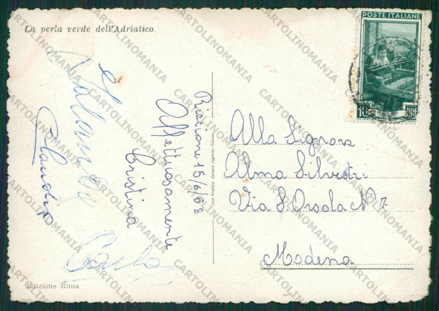 Rimini Riccione Auto PIEGHE FG cartolina KB0221 – retro