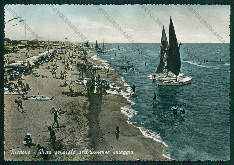 Rimini Riccione Barche Foto FG cartolina KB0226 – fronte