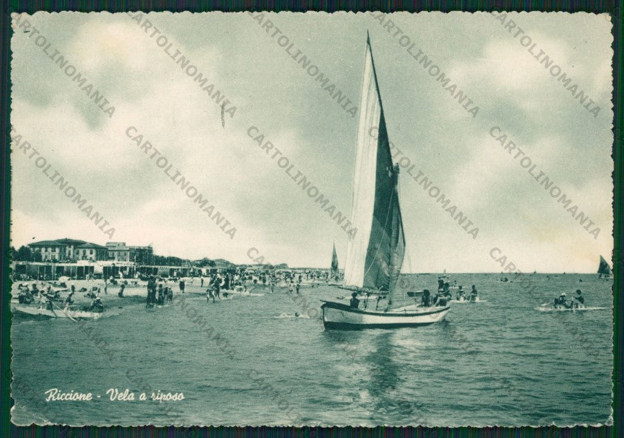 Rimini Riccione Barca FG cartolina KB0227 – fronte