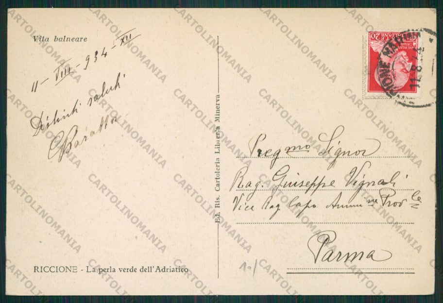 Rimini Riccione FG cartolina KB0242 – retro