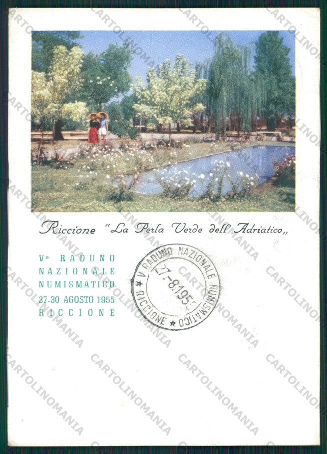 Rimini Riccione Raduno Nazionale Numismatico PIEGHINA FG cartolina KB0250 – fronte