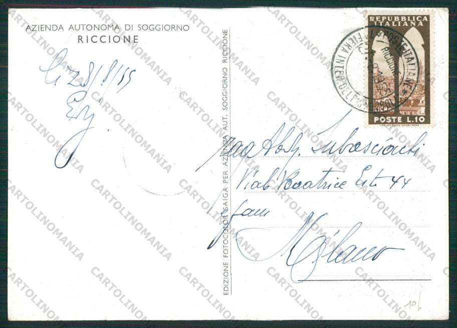 Rimini Riccione Raduno Nazionale Numismatico PIEGHINA FG cartolina KB0250 – retro
