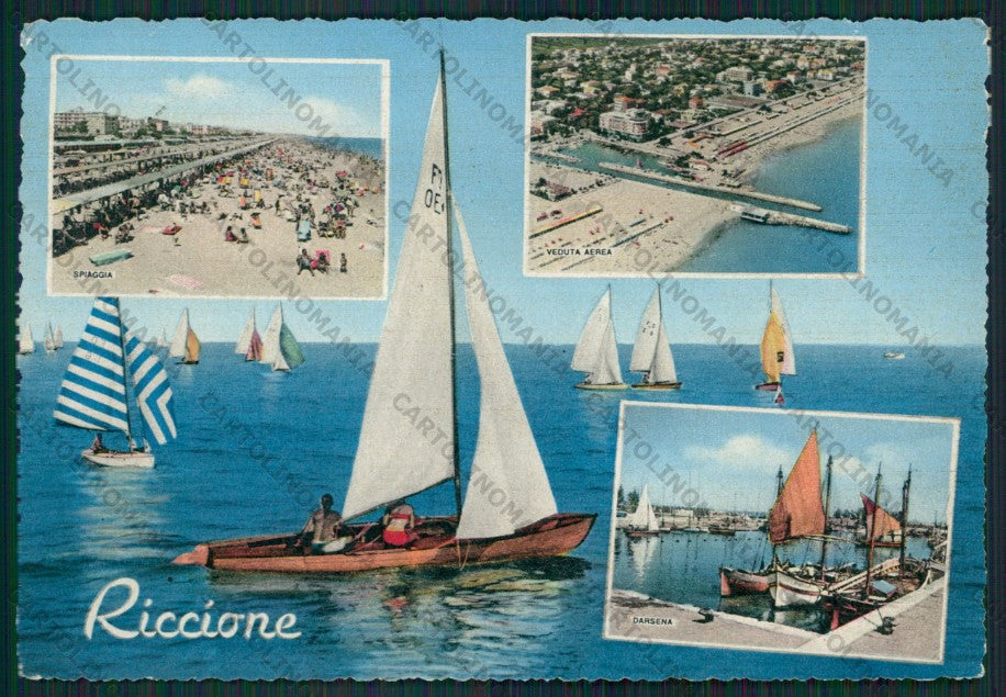 Rimini Riccione Barca FG cartolina KB0252 – fronte