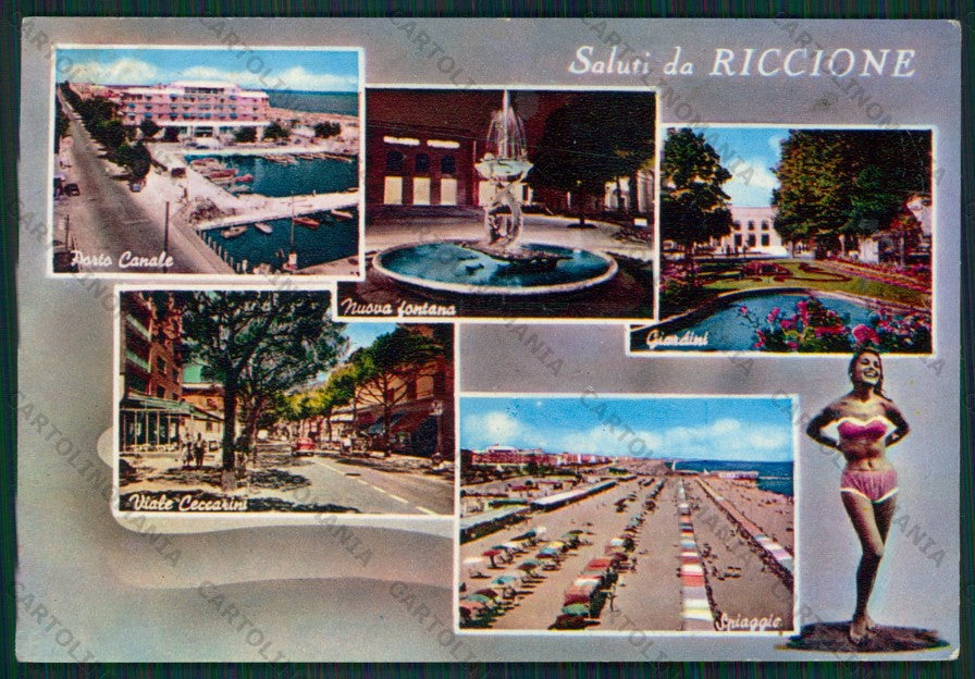 Rimini Riccione Saluti da ABRASA FG cartolina KB0253 – fronte
