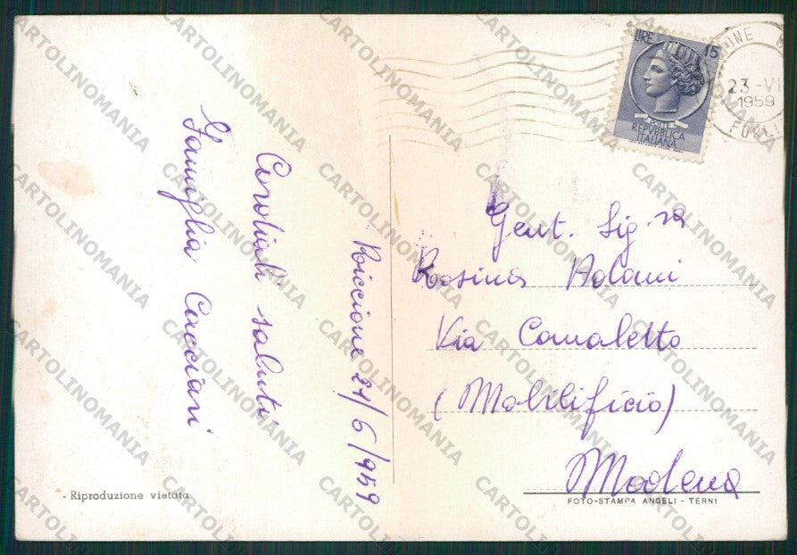 Rimini Riccione Saluti da ABRASA FG cartolina KB0253 – retro