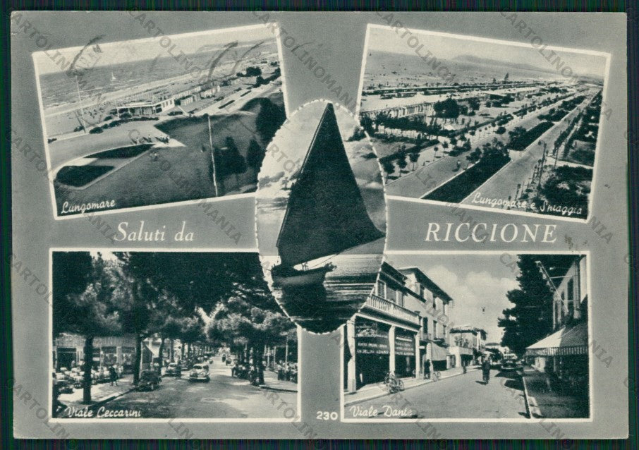 Rimini Riccione Saluti da FG cartolina KB0256 – fronte
