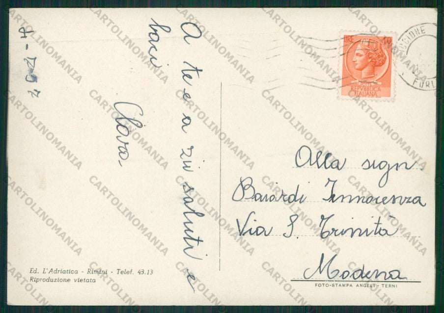 Rimini Riccione Saluti da FG cartolina KB0256 – retro