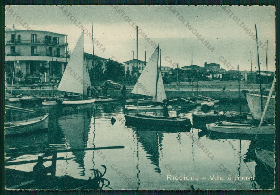 Rimini Riccione Barche ABRASA FG cartolina KB0272 – fronte