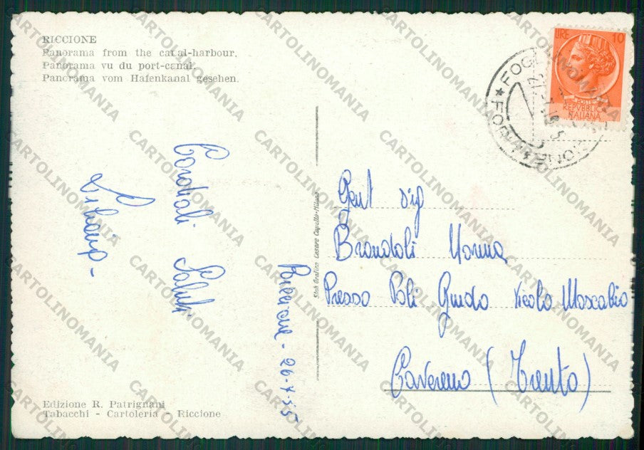 Rimini Riccione Barche FG cartolina KB0281 – retro