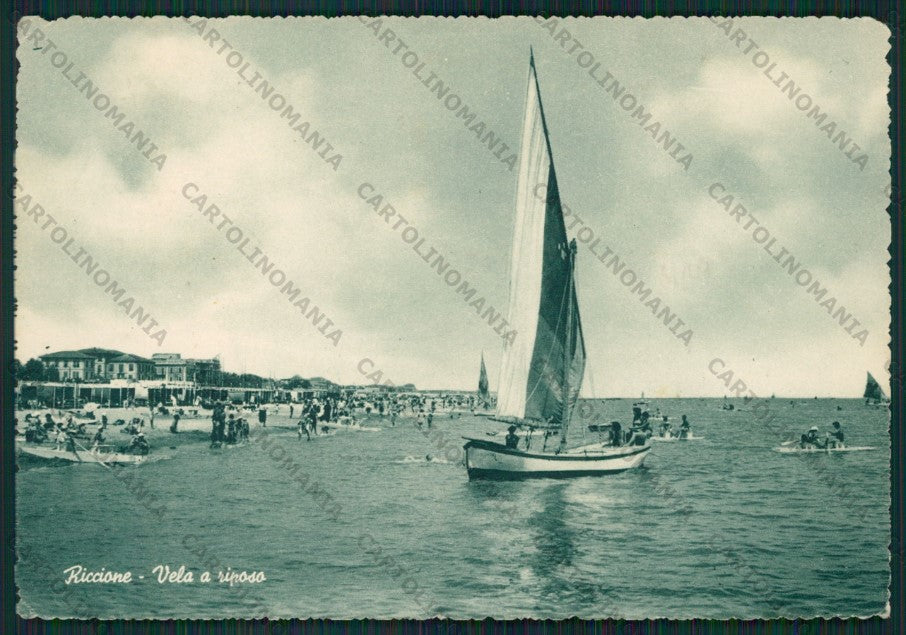 Rimini Riccione Barca FG cartolina KB0289 – fronte