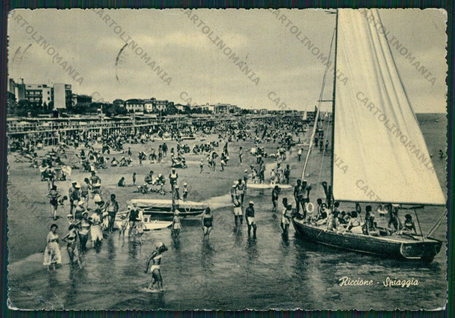 Rimini Riccione Barca PIEGHINA FG cartolina KB0295 – fronte