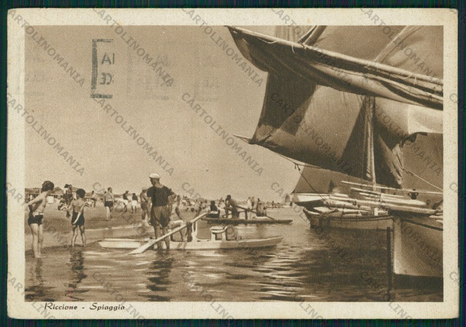 Rimini Riccione Barca FG cartolina KB0296 – fronte
