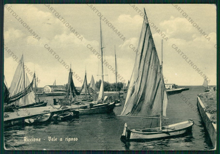 Rimini Riccione PIEGA Barche FG cartolina KB0301 – fronte