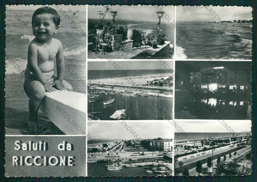 Rimini Riccione Saluti da Foto FG cartolina KB0311 – fronte