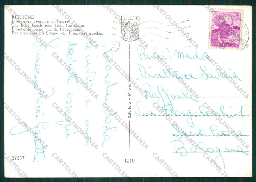 Rimini Riccione Foto FG cartolina KB0319 – retro