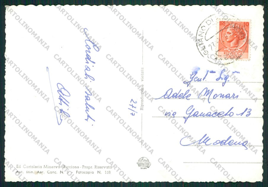 Rimini Riccione Foto FG cartolina KB0320 – retro