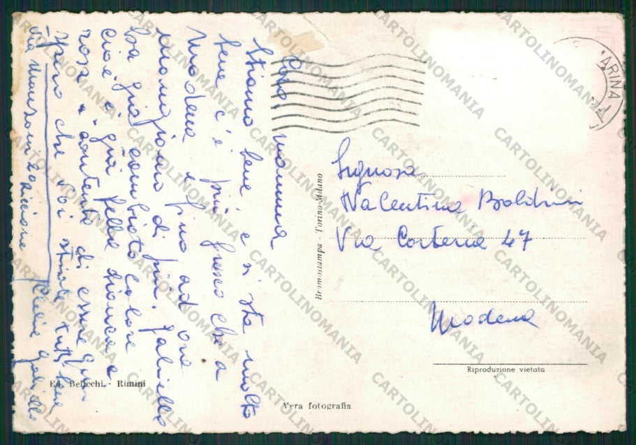 Rimini Riccione PIEGHINA Foto FG cartolina KB0323 – retro
