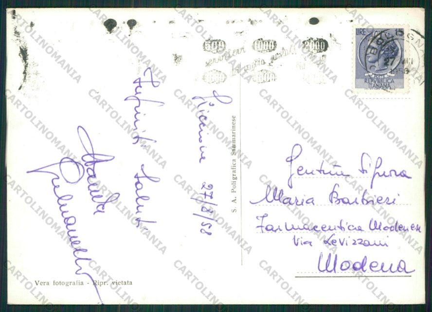 Rimini Riccione Edenroch PIEGHINA Foto FG cartolina KB0330 – retro