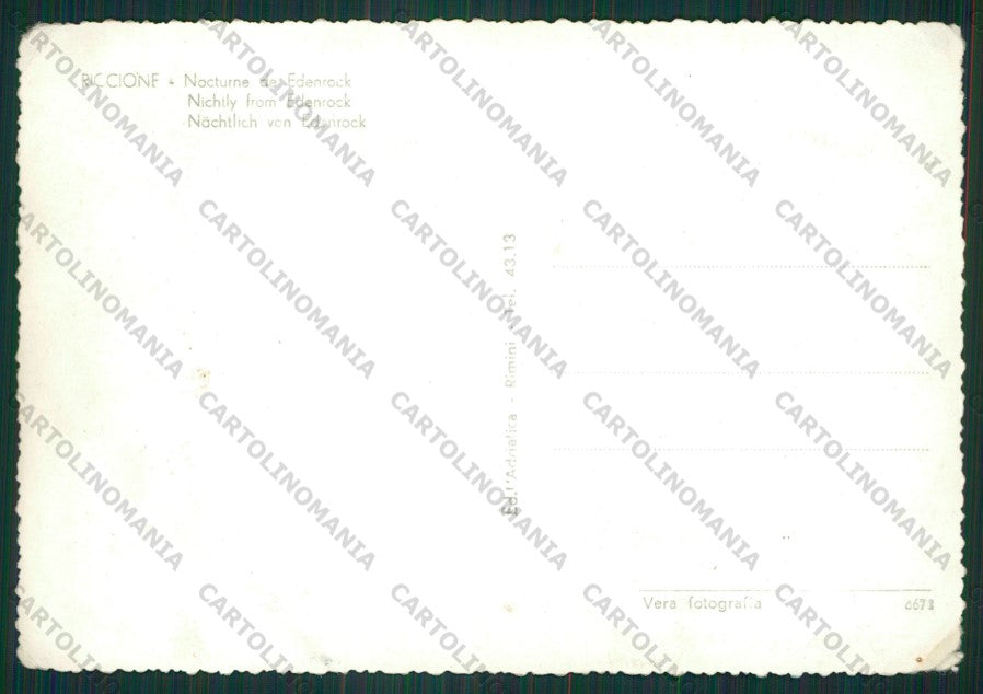 Rimini Riccione Edenroch PIEGHINE Foto FG cartolina KB0333 – retro