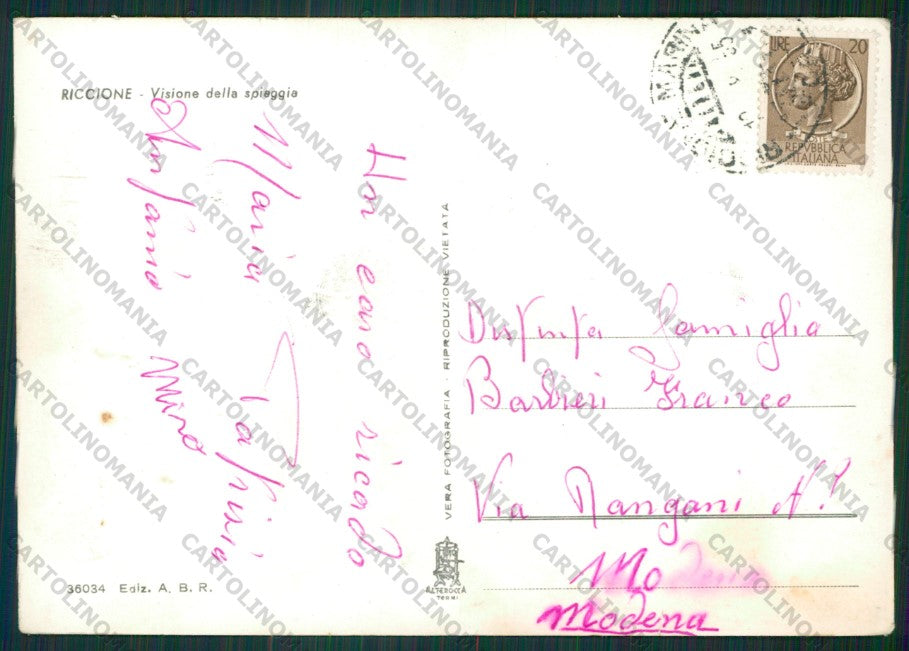 Rimini Riccione Tennis Foto FG cartolina KB0336 – retro