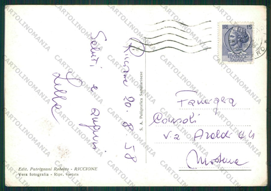 Rimini Riccione Foto FG cartolina KB0339 – retro