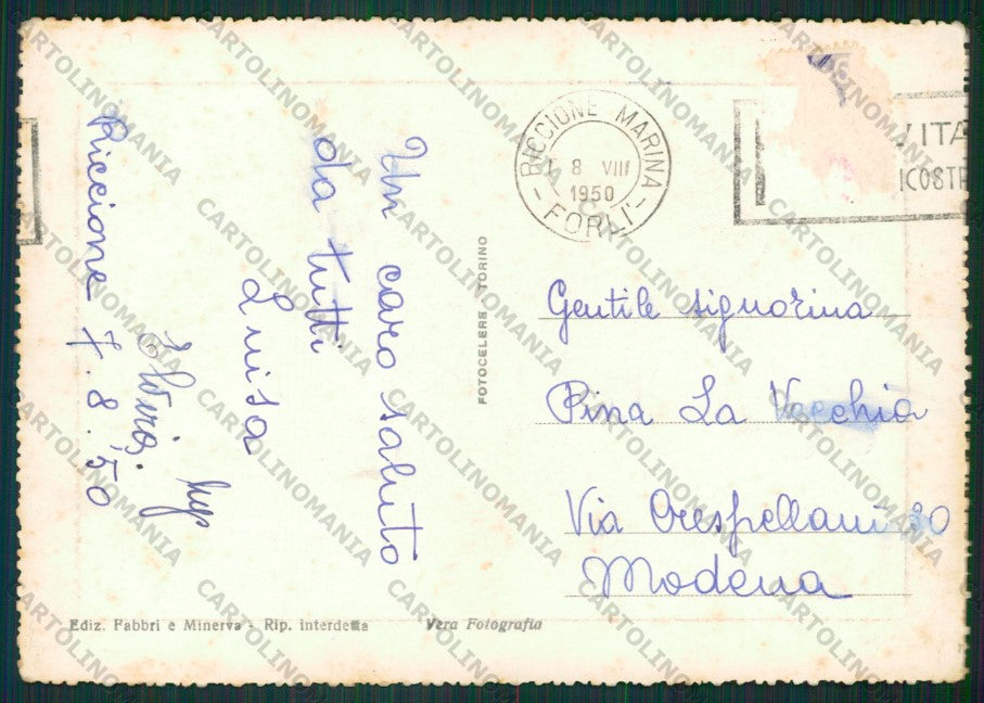 Rimini Riccione Foto FG cartolina KB0342 – retro
