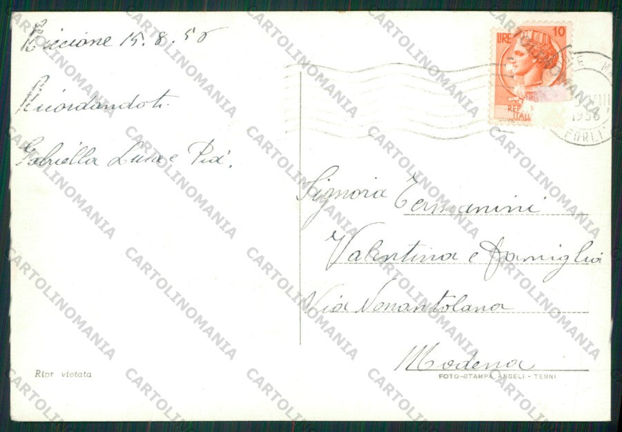 Rimini Riccione Barche Foto FG cartolina KB0347 – retro