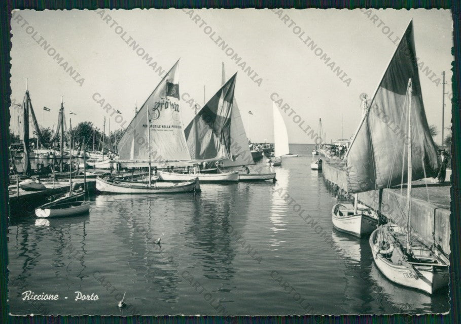 Rimini Riccione Barche Foto FG cartolina KB0358 – fronte