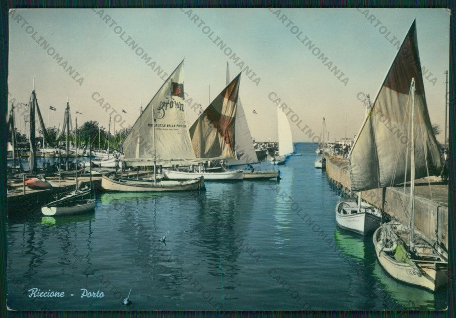 Rimini Riccione Barche Foto FG cartolina KB0359 – fronte