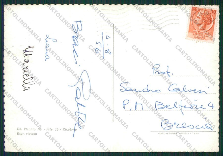 Rimini Riccione Barche Foto FG cartolina KB0360 – retro