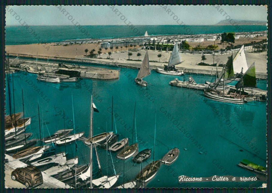 Rimini Riccione Barche Foto FG cartolina KB0362 – fronte