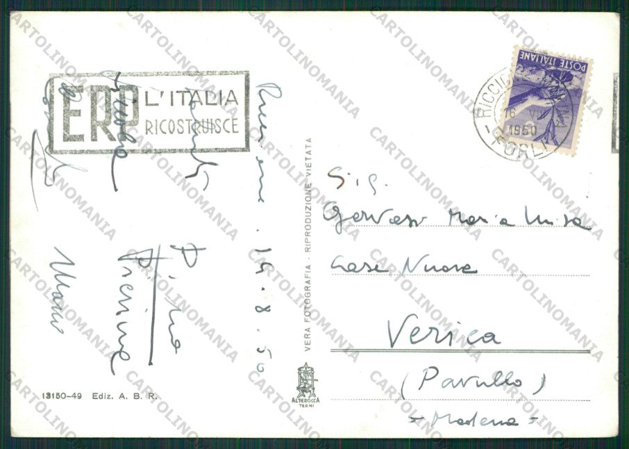 Rimini Riccione Barche PIEGHINE Foto FG cartolina KB0363 – retro