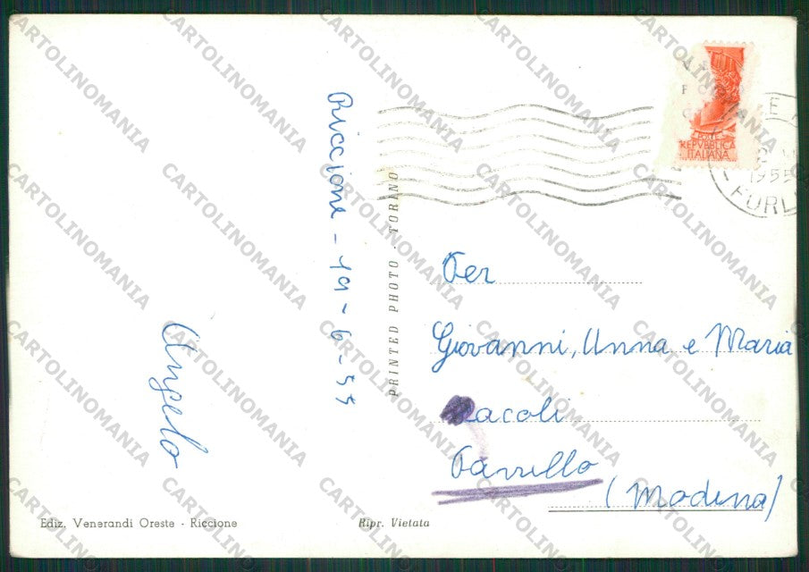 Rimini Riccione Foto FG cartolina KB0367 – retro