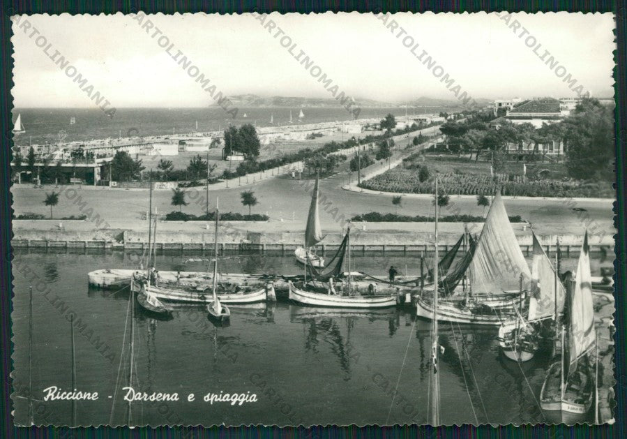 Rimini Riccione Barche Foto FG cartolina KB0369 – fronte