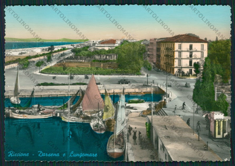 Rimini Riccione Barche Foto FG cartolina KB0372 – fronte