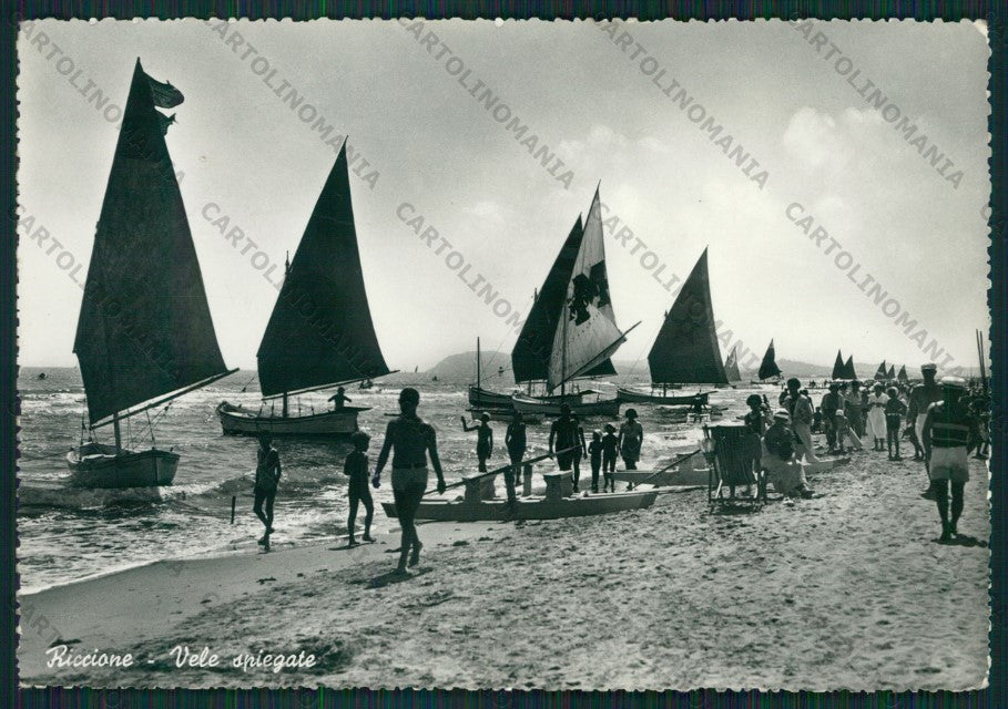 Rimini Riccione Barche Foto FG cartolina KB0374 – fronte