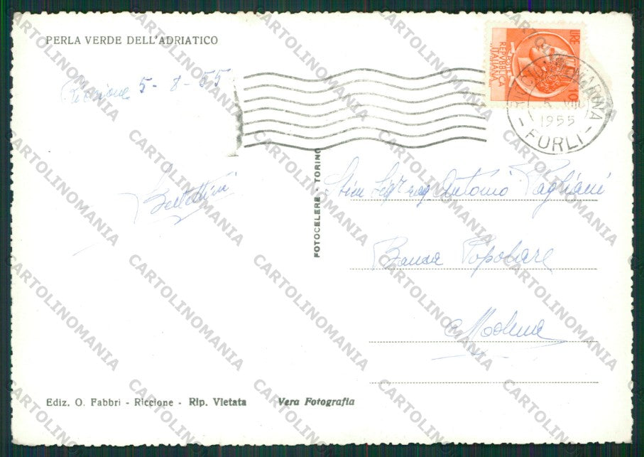 Rimini Riccione Barche Foto FG cartolina KB0374 – retro