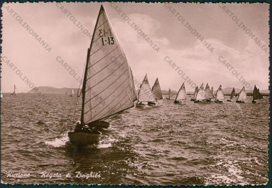 Rimini Riccione Regata di Dinghies PIEGHE Foto FG cartolina KB0375 – fronte