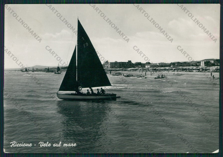 Rimini Riccione Barca Foto FG cartolina KB0378 – fronte