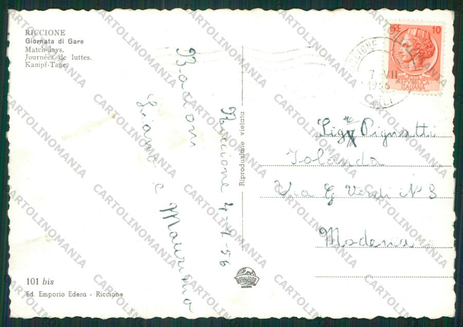 Rimini Riccione Barche Foto FG cartolina KB0379 – retro