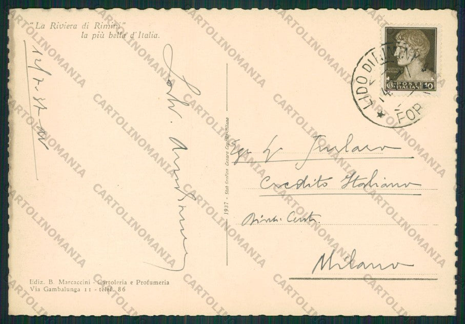 Rimini Città Barca FG cartolina KB0393 – retro