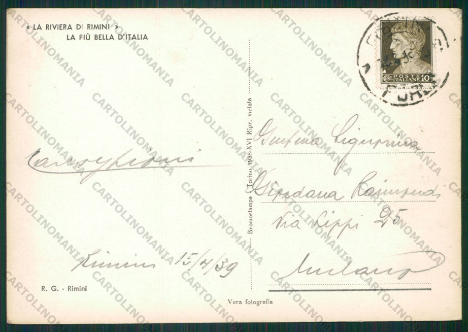 Rimini Città Barche Foto FG cartolina KB0433 – retro