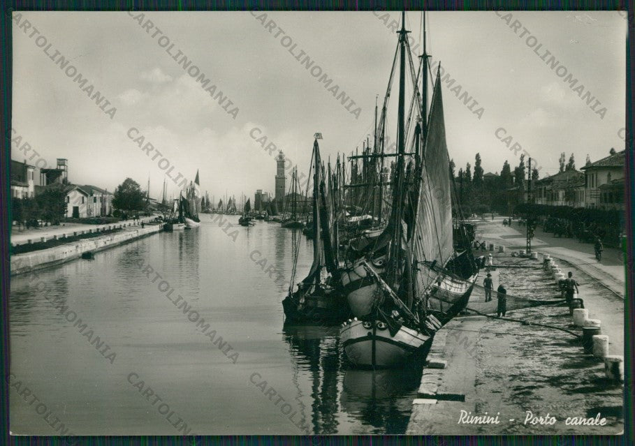Rimini Città Porto Canale PIEGA Foto FG cartolina KB0435 – fronte