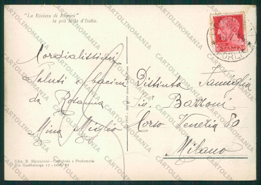 Rimini Città FG cartolina KB0452 – retro