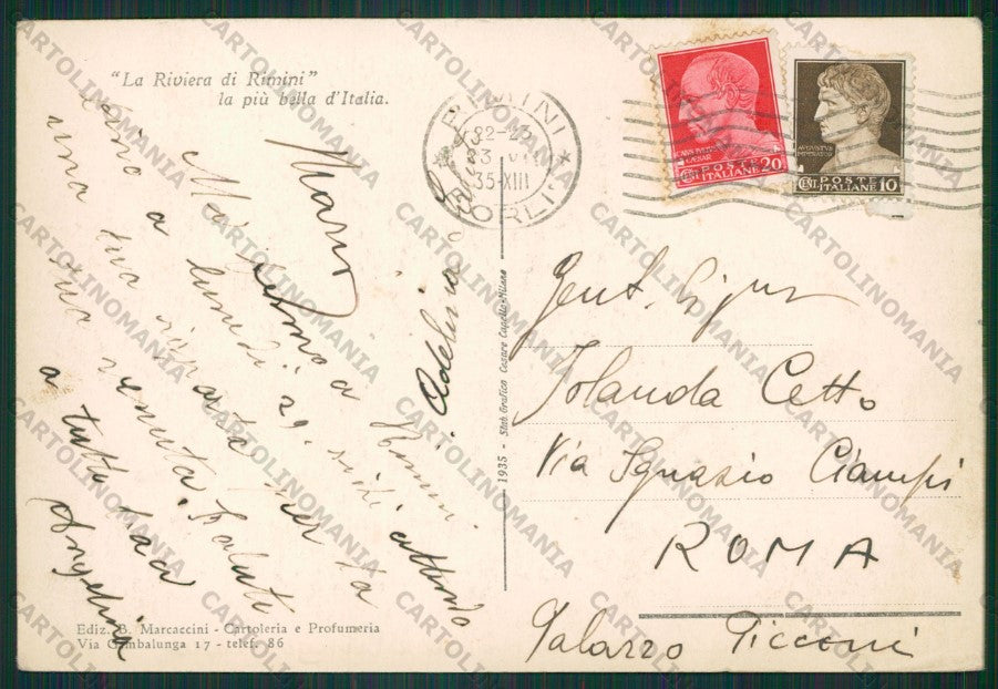 Rimini Città FG cartolina KB0458 – retro